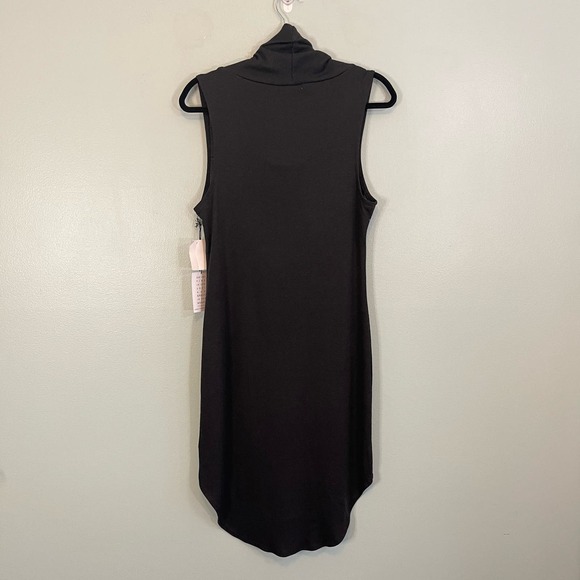 SPIRIT OF GRACE Dress Womens L Mini Cowl Neck Sleeveless Stretch Black NWT - Picture 2 of 9